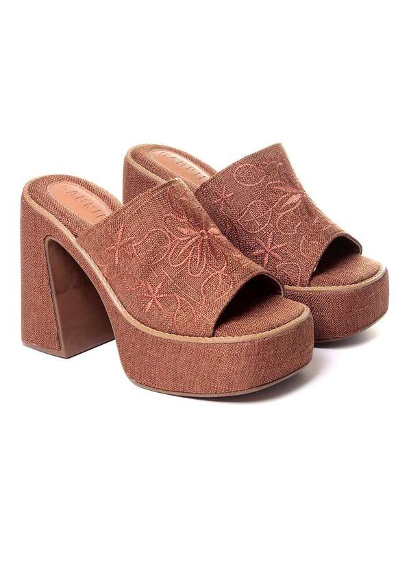 Pixolé - Tamanco Meia Pata Gabrie Salto Bloco Caramelo Marrom 3