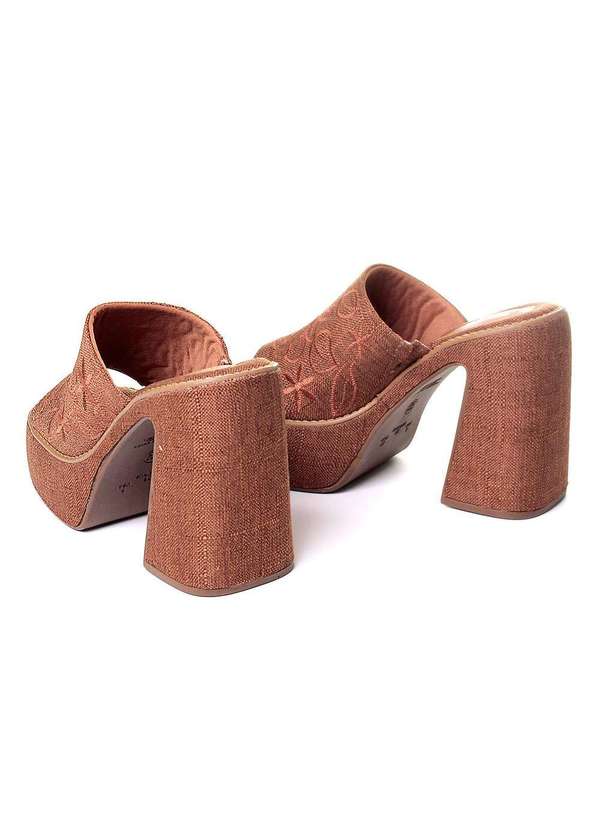 Pixolé - Tamanco Meia Pata Gabrie Salto Bloco Caramelo Marrom 4