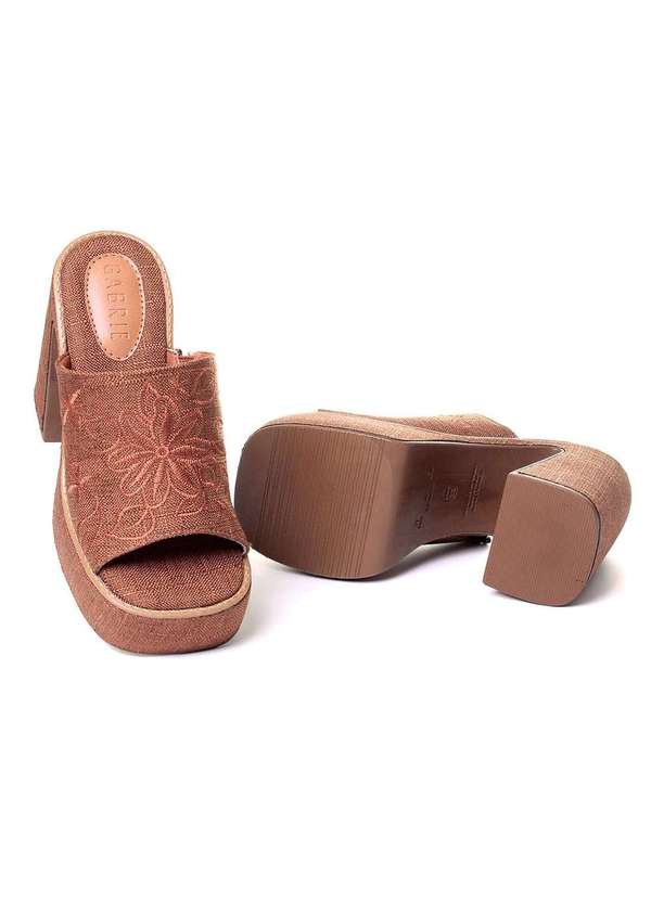 Pixolé - Tamanco Meia Pata Gabrie Salto Bloco Caramelo Marrom 5