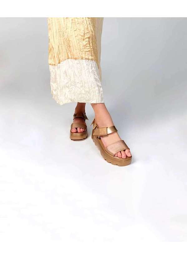 Sandália Melissa Kick Off Metallic 36081 Dourado Dourado - Pixole