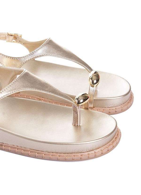 Via Marte - Sandália Papete Via Marte Flatform Dourado Dourado 4