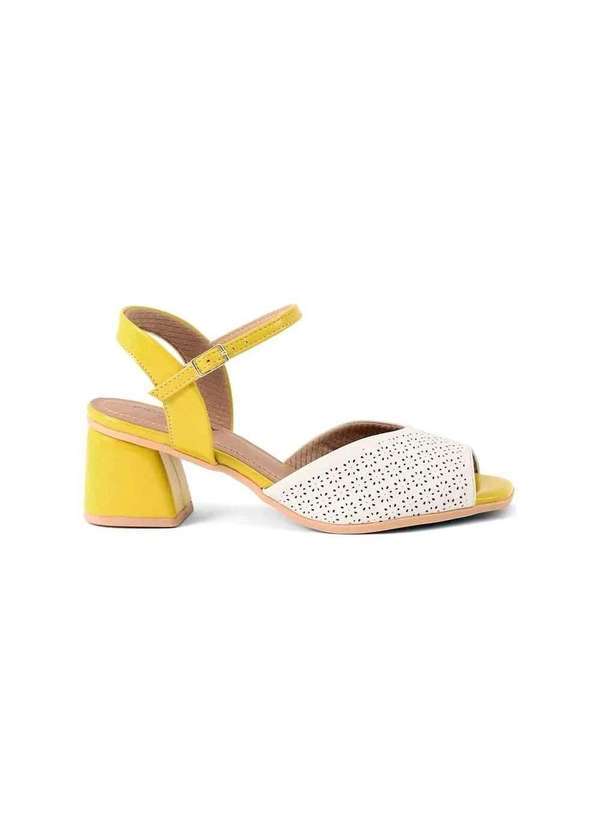 Piccadilly - Sandália Piccadilly Adriana Salto Médio 715024 Amarelo Amarelo