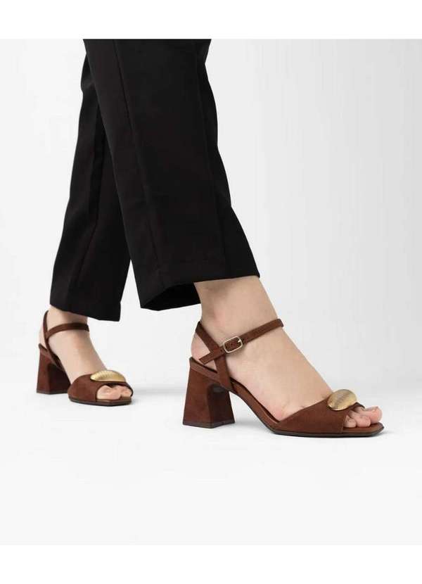 Piccadilly - Sandália Piccadilly Flavia Salto Alto. Marrom Marrom 2