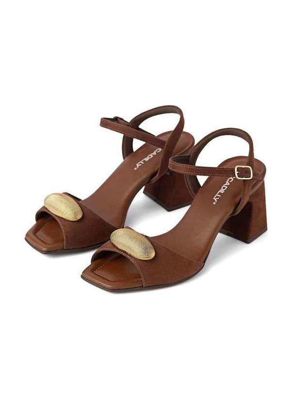 Piccadilly - Sandália Piccadilly Flavia Salto Alto. Marrom Marrom 4