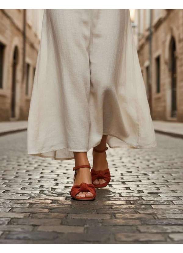 Piccadilly - Sandália Piccadilly Salto Médio Microfibra. Marrom Marrom 2