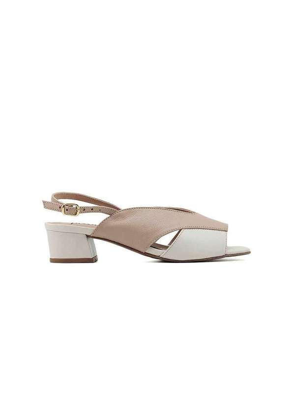 Pixolé - Sandália Pixolé Soft Salto Baixo Couro Nude Nude
