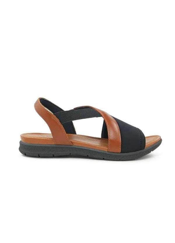 Usaflex - Sandalia Plataforma Usaflex Multimateriais Preto Preto