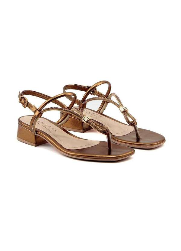 Ramarim - Sandália Ramarim Tiras Strass 2448206 Bronze Dourado 3