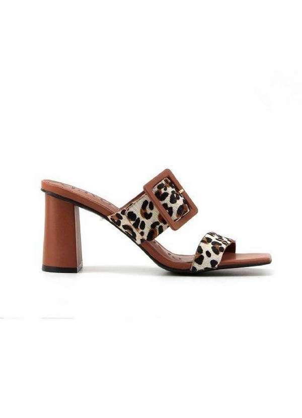 Cravo & Canela - Sandália Salto Animal Print Cravo e Canela 31611011 Onça Marrom 1