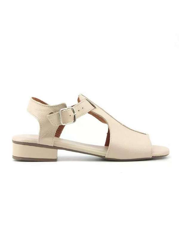 Anne Moraes - Sandália Salto Baixo Anne Moraes 9081 Pele Bege 2