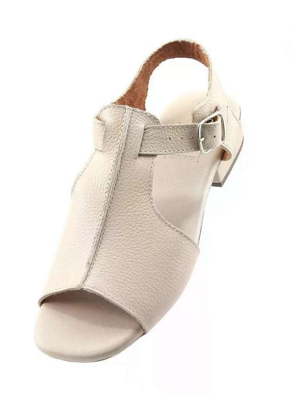 Anne Moraes - Sandália Salto Baixo Anne Moraes 9081 Pele Bege 3