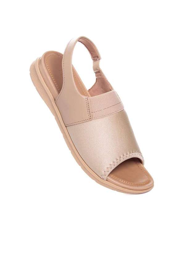 Usaflex - Sandália Usaflex Low Impact Elastano Couro Bege Bege 2