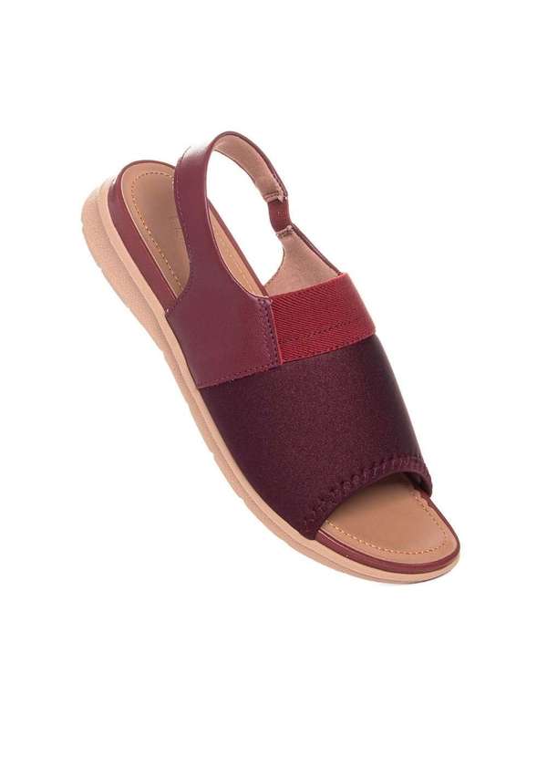 Usaflex - Sandália Usaflex Low Impact Elastano Couro Vermelho Vermelho 2