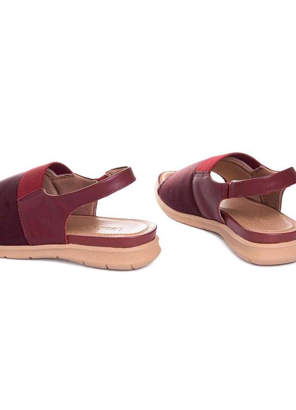 Usaflex - Sandália Usaflex Low Impact Elastano Couro Vermelho Vermelho 5