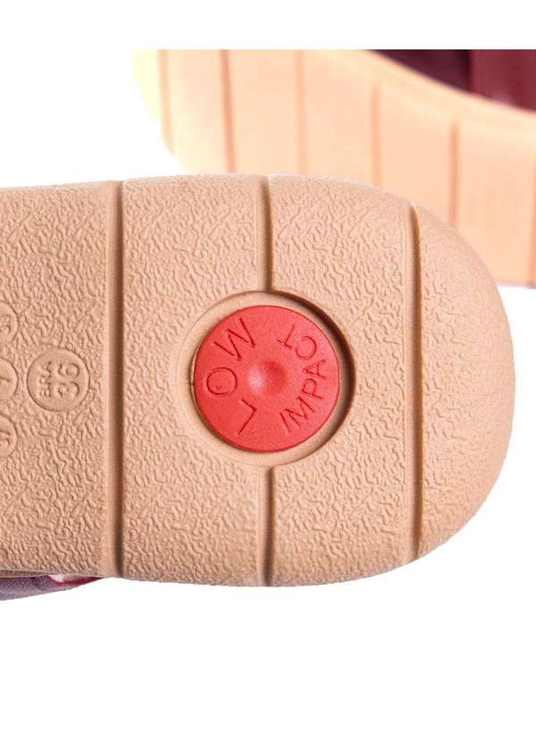 Usaflex - Sandália Usaflex Low Impact Elastano Couro Vermelho Vermelho 6