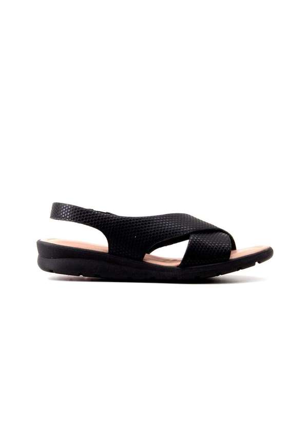 Usaflex - Sandália Usaflex Plataforma Couro Ac2310 Preto Preto