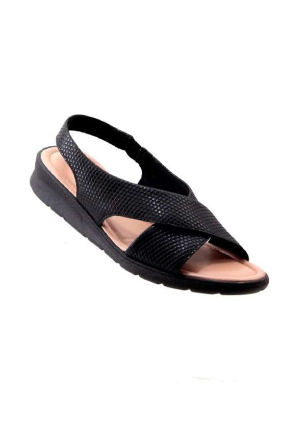 Usaflex - Sandália Usaflex Plataforma Couro Ac2310 Preto Preto 2