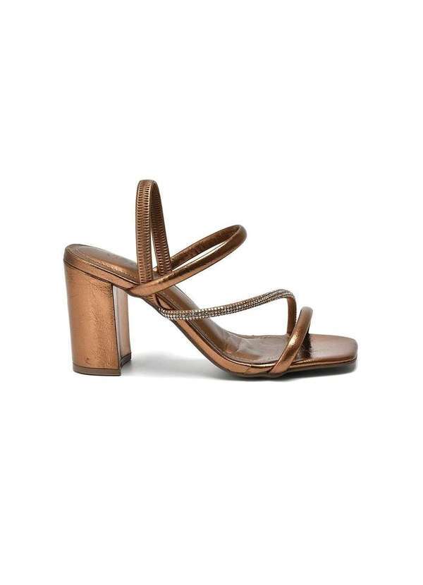 Via Marte - Sandália Via Marte Strass Salto Alto 139.009 Cobre Dourado