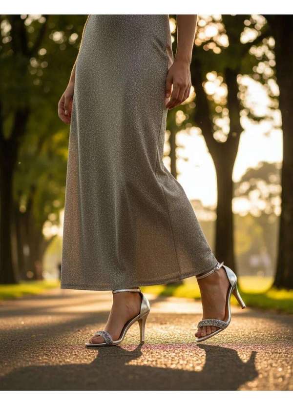 Vizzano - Sandália Vizzano Cristal Salto Alto Prata Prata 10