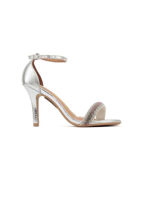 Vizzano - Sandália Vizzano Cristal Salto Alto Prata Prata 11