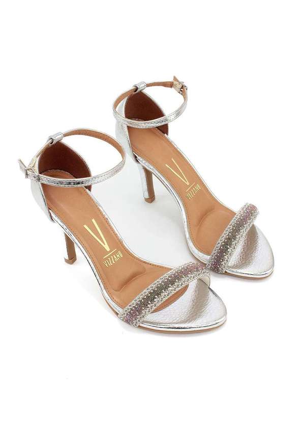 Vizzano - Sandália Vizzano Cristal Salto Alto Prata Prata 3