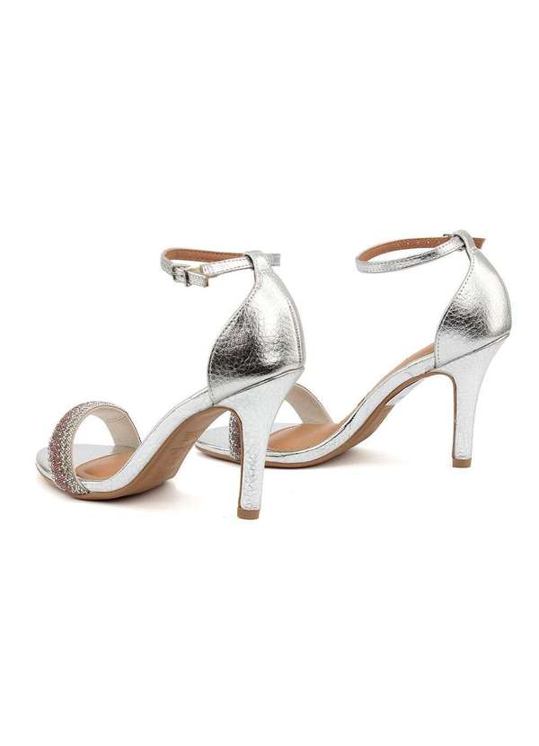 Vizzano - Sandália Vizzano Cristal Salto Alto Prata Prata 4