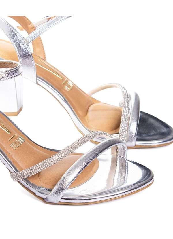 Vizzano - Sandália Vizzano Salto Bloco Prata Prata 10