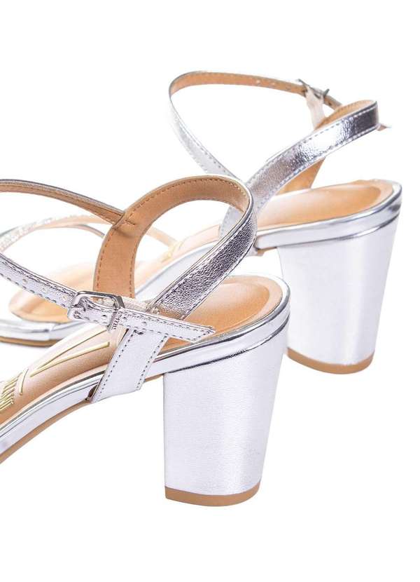 Vizzano - Sandália Vizzano Salto Bloco Prata Prata 11