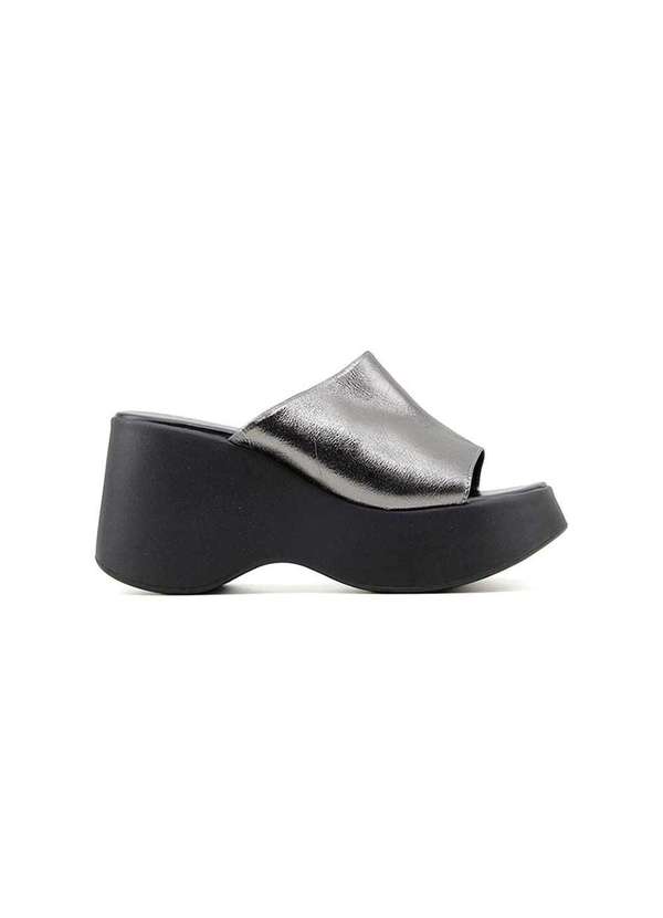 Pixolé - Tamanco Anabela Pixolé Couro 430.1226 Cinza Cinza