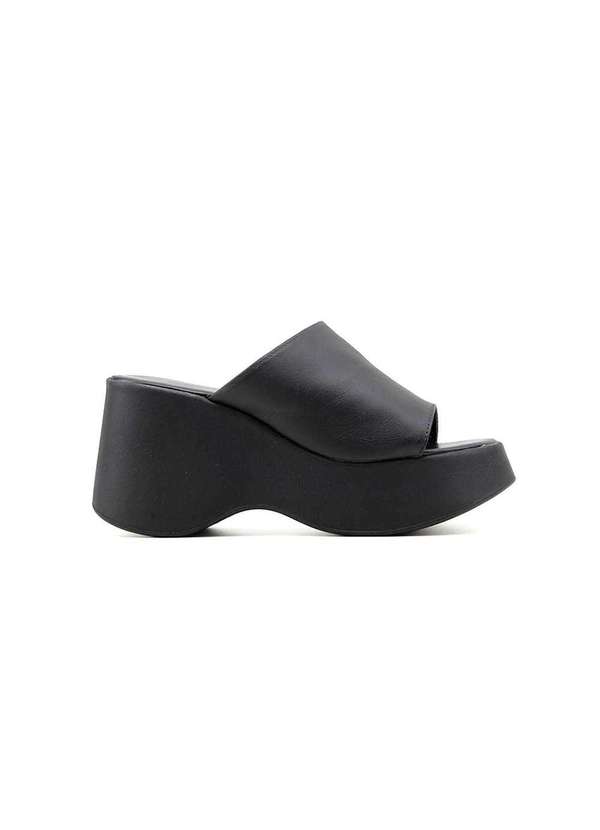 Pixolé - Tamanco Anabela Pixolé Couro 430.1226 Preto Preto