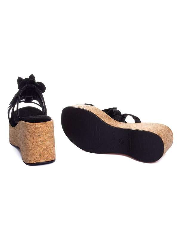 Pixolé - Tamanco Pixolé Anabela Flor Preto Preto 6