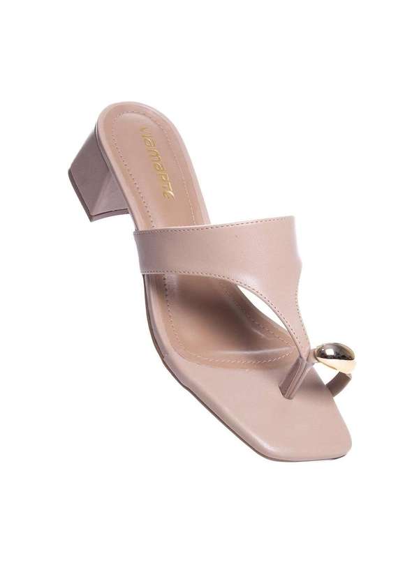 Via Marte - Tamanco Via Marte Salto Baixo Taupy Bege 2