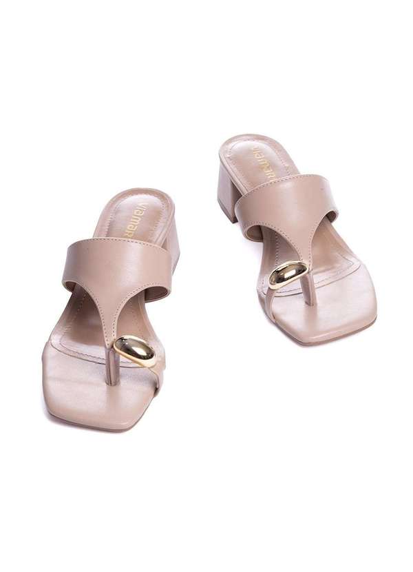 Via Marte - Tamanco Via Marte Salto Baixo Taupy Bege 4