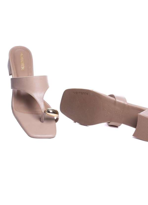 Via Marte - Tamanco Via Marte Salto Baixo Taupy Bege 6