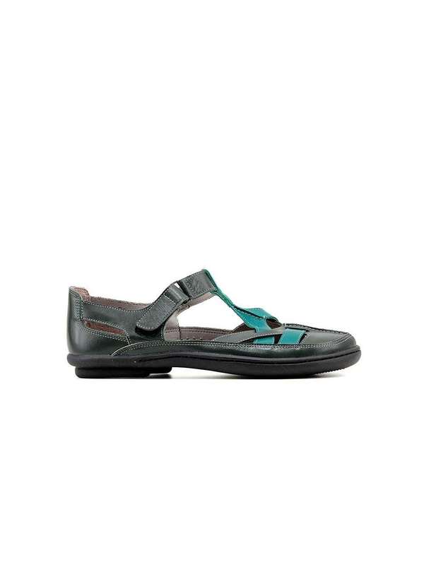 Sapatilha Boneca Retrô Couro Verde Verde Pixole