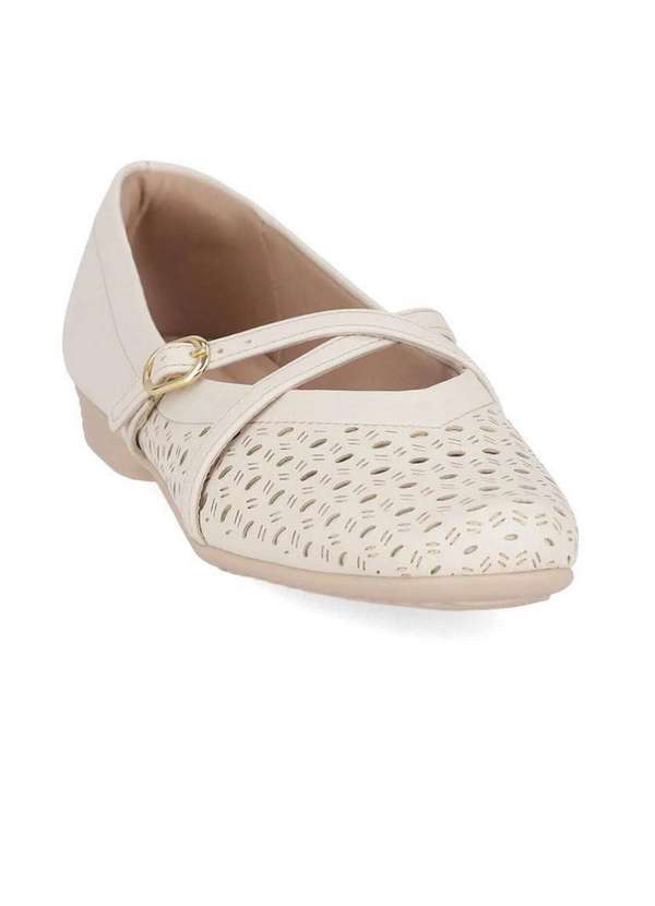 Piccadilly - Sapatilha Boneca Piccadilly Raquel Salto Baixo. Marfim Bege 2