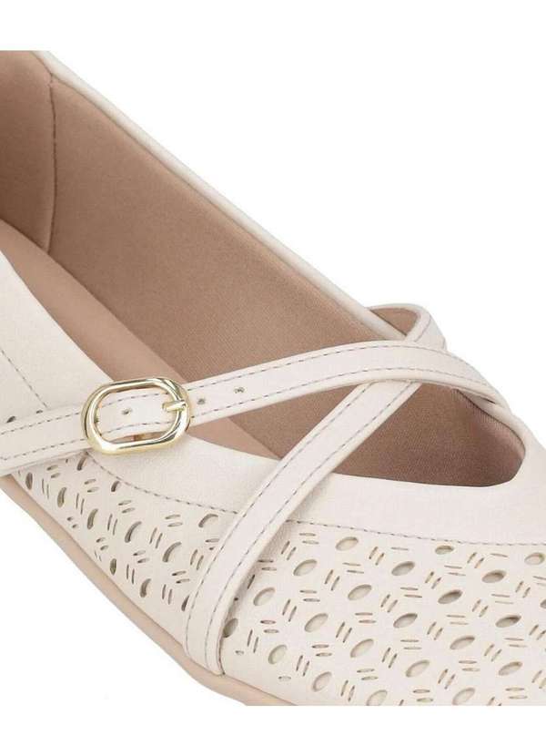 Piccadilly - Sapatilha Boneca Piccadilly Raquel Salto Baixo. Marfim Bege 4