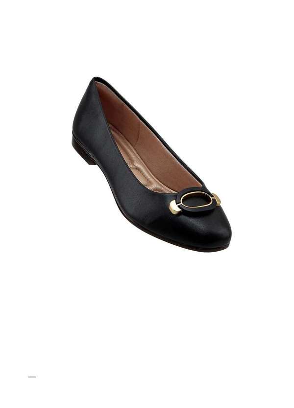 Light Gel - Sapatilha Feminina Light Gel Bico Redondo Preto Preto 6