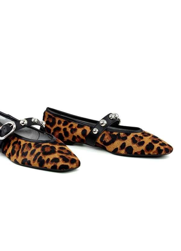 Giulia Domna - Sapatilha Giulia Domna Fivela Adereço Couro Onça Multicores 3
