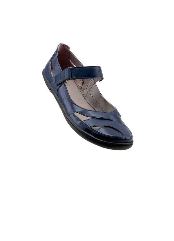 J.gean - Sapatilha J.Gean Retrô Couro Marinho Azul 2