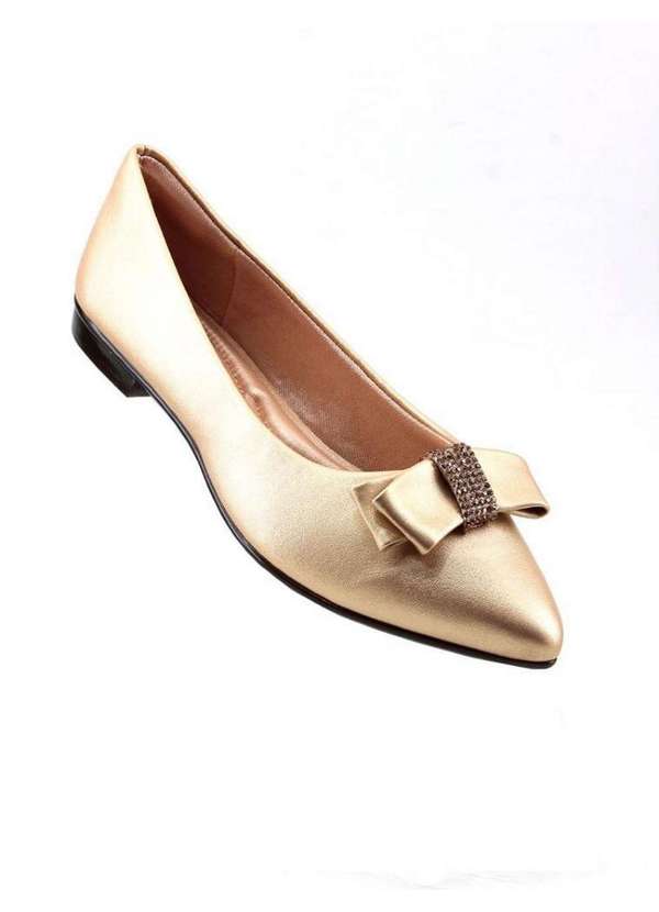 Light Gel - Sapatilha Light Gel Bico Fino 5745669 Ouro Dourado 2