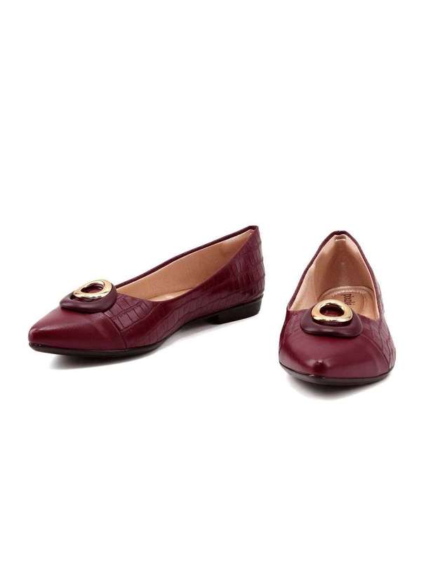 Light Gel - Sapatilha Light Gel Bico Fino 5745717 Vinho Vermelho 4