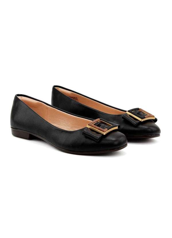 Light Gel - Sapatilha Light Gel Bico Redondo Preto Preto 3