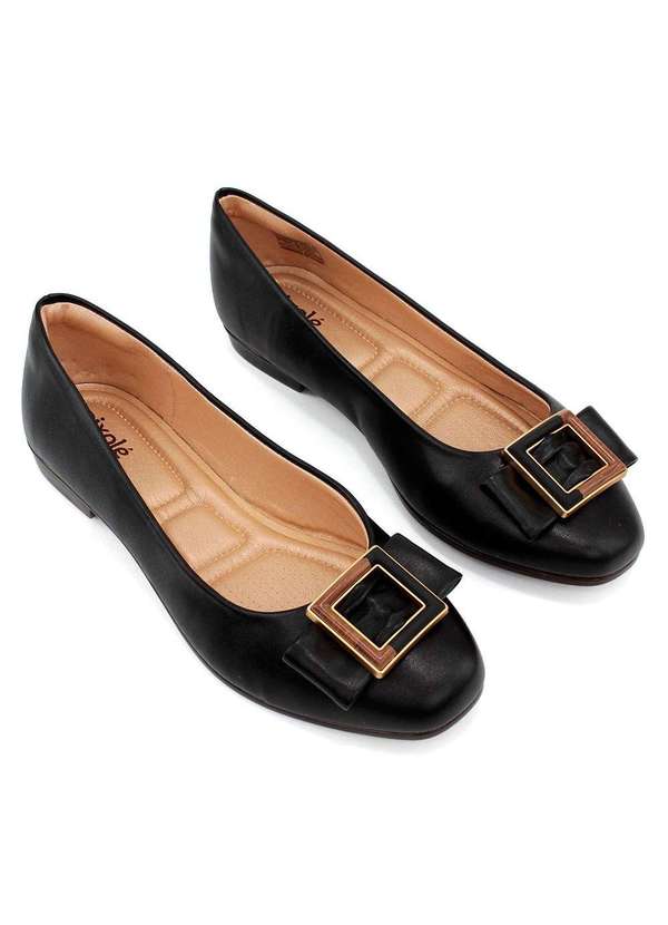 Light Gel - Sapatilha Light Gel Bico Redondo Preto Preto 4