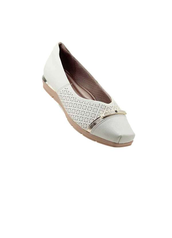 Piccadilly - Sapatilha Piccadilly Maxi Salto Baixo Off White Bege 2