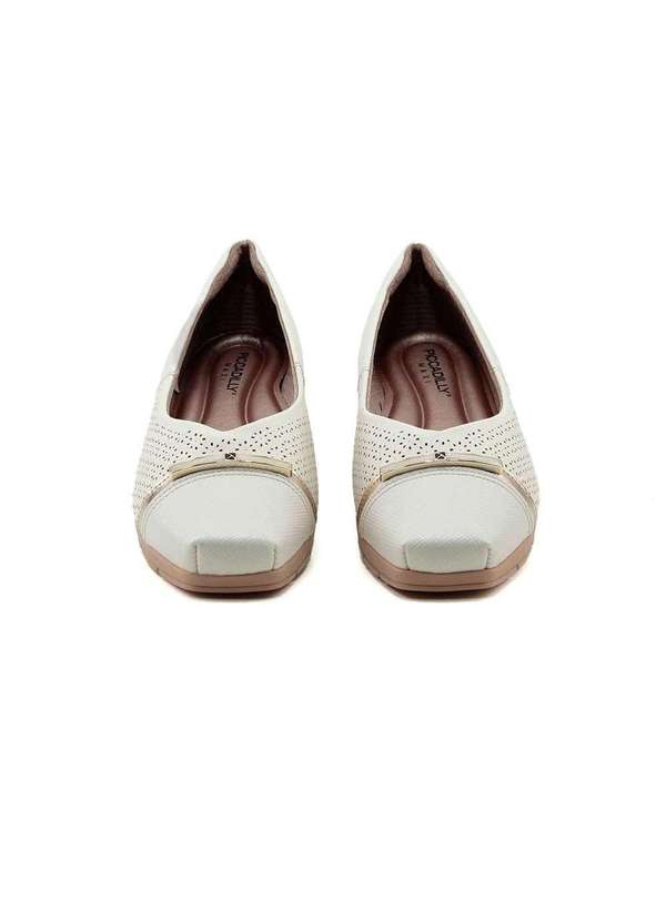Piccadilly - Sapatilha Piccadilly Maxi Salto Baixo Off White Bege 4