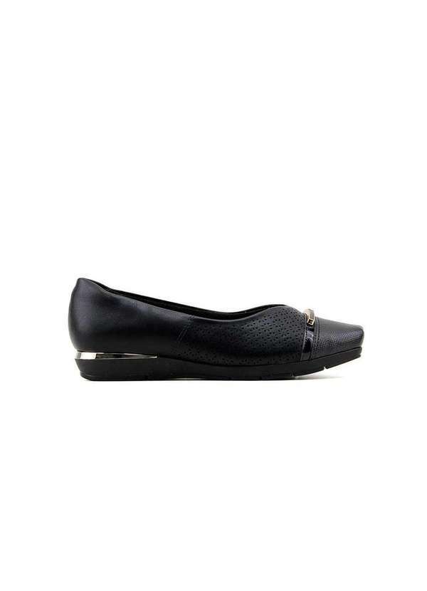 Piccadilly - Sapatilha Piccadilly Maxi Salto Baixo Preto Preto