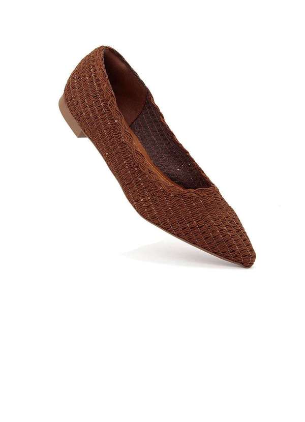 Pixolé - Sapatilha Valentina Bico Fino Bordada Marrom Marrom 2