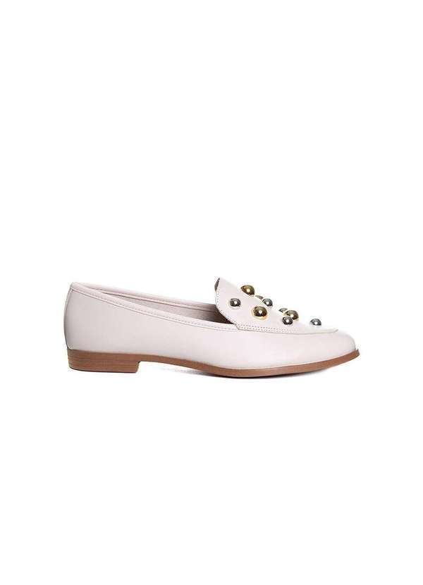 Giulia Domna - Mocassim Feminino Giulia Domna Couro Off White Bege