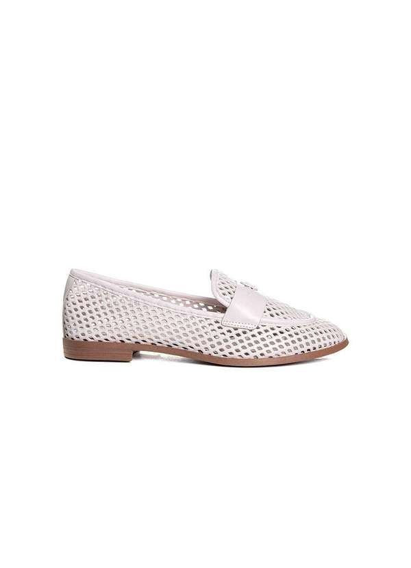 Giulia Domna - Mocassim Feminino Giulia Domna Couro Off White Bege